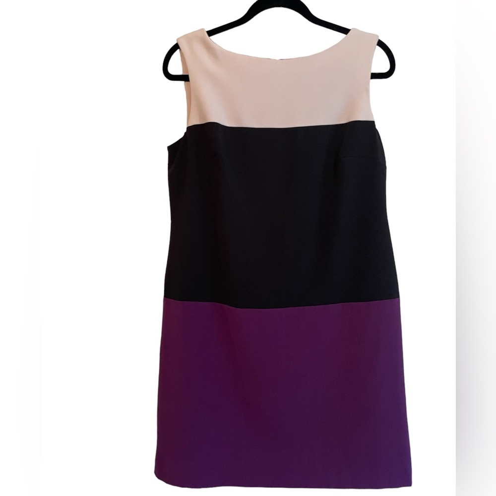 Sandra Darren woman’s color block, sleeveless dress, size 12 petite